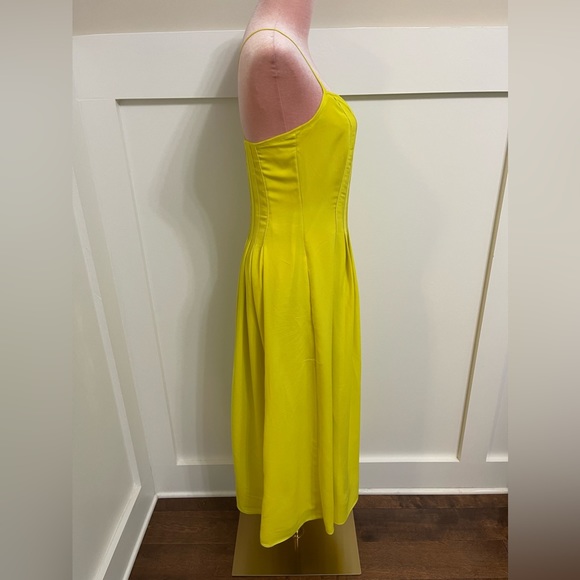 Banana Republic Like Green Yellow Maxi Spaghetti Strap Midi Dress Size 2 - Picture 3 of 8
